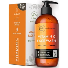 Vitamin C Face Wash – Gentle & Hydrating Daily Facial Cleanser with Aloe Vera, Pro-Vitamin B5 & Green Tea | Cruelty-Free, Dermatologist-Tested 8 oz Lightweight Skincare Cleansing Radiant Redness Smooth Vegan Comfort