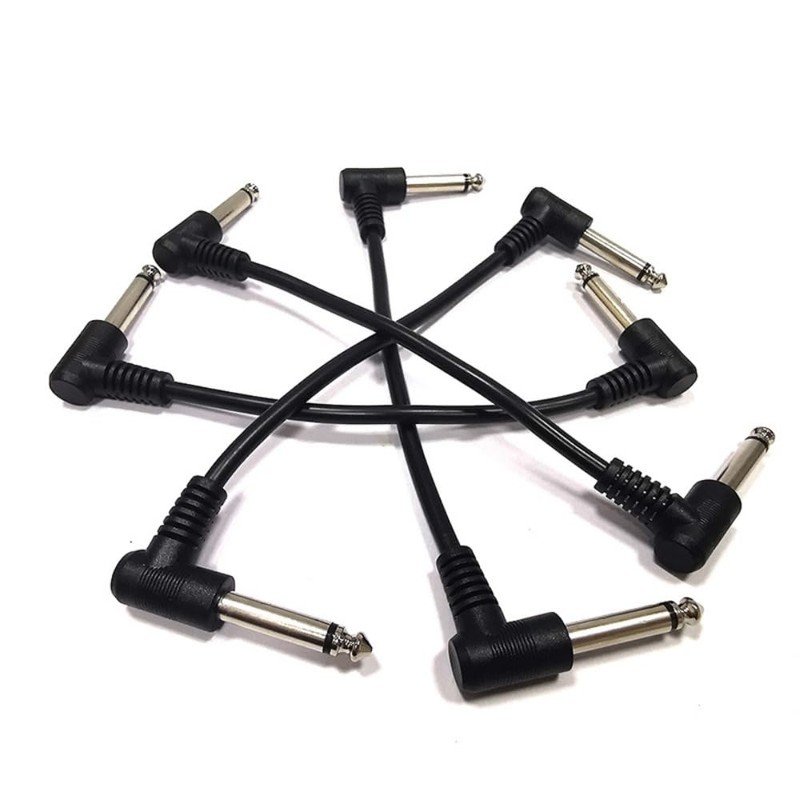 EMSTAR 6 Pack 6 Inch Guitar Patch Cables, Black Guitar