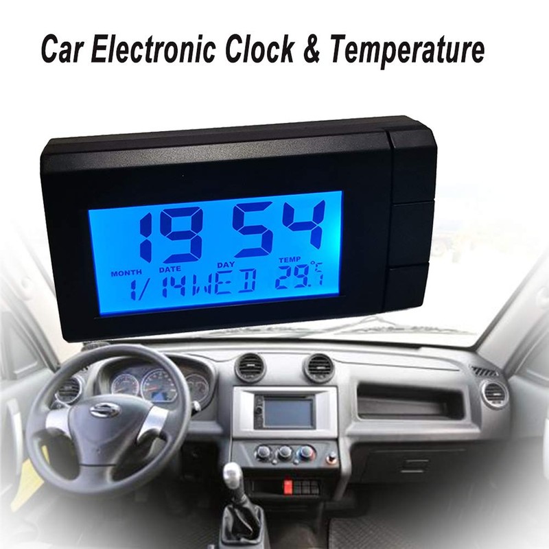 Thermometer Digitaluhr Auto Temperaturmesser Kalender Mini Monitor mit LCD-Display Zeit