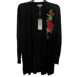 JOSEPH A.Floral- Embroidered Duster Cardigan Size M (NEW)