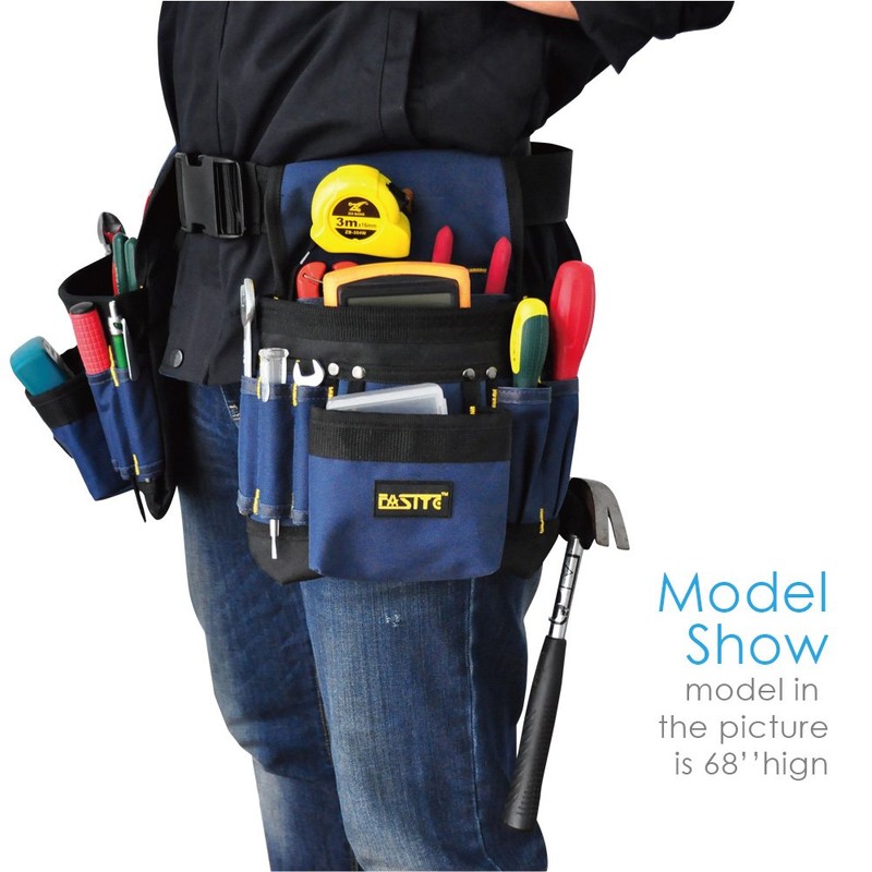FASITE Tool Belt Pouch, Work Apron with Adjustable Waist Strap,