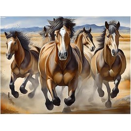 Wild Running Horses Pattern A983 Accent Tile Mural Kitchen Bathroom Wall Backsplash Behind Stove Range Sink Splashback One Tile 10"x8" Ceramic, Matte