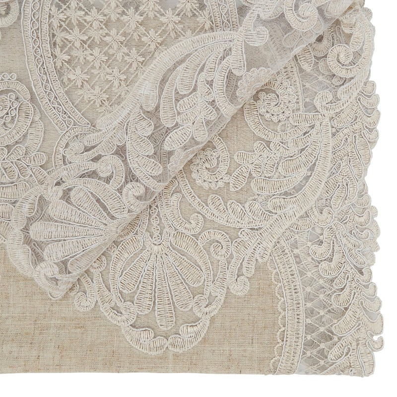 Timeless Beauty Embroidered Lace Table Runner