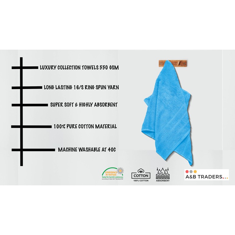 A & B TRADERS Premium Cotton Hand Towels 100% Soft