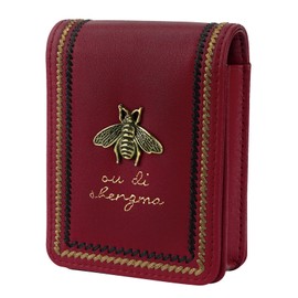 CAIRIAC Lipstick Case with Mirror, Mini Lipstick Holder Purse, Small Cosmetic Bag for Lipsticks, Travel Lipstick Pouch, Portable Makeup Cosmetic Pouch, Lipstick Case Holder for Women Ladies (1PCS)