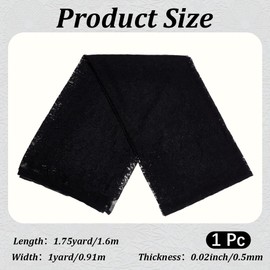 CABODYALS 160CM Black Stretch Lace Vintage Floral Fabric for Sewing Making