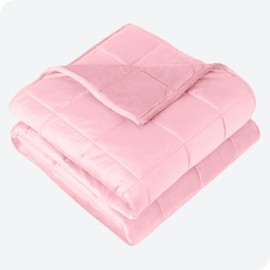 Bare Home Weighted Blanket King Size 25lb (80" x 87") for Adults - Minky Fleece - Premium Heavy Blanket Nontoxic Glass Beads (Light Pink, 80"x87")