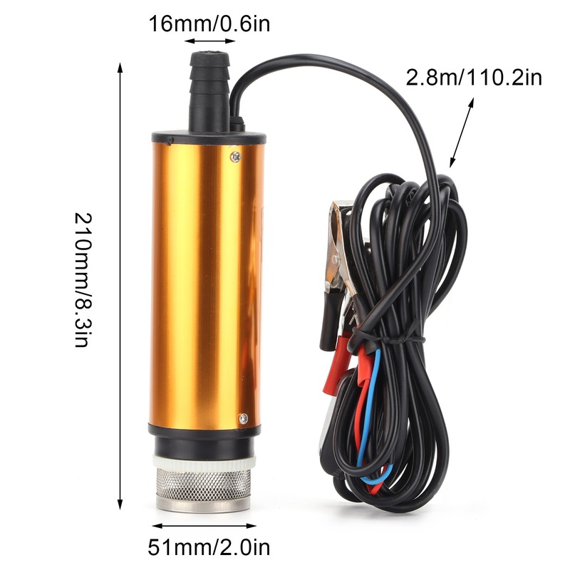 DC 24V Fuel Transfer Pump Electric Portable Mini Aluminium Alloy