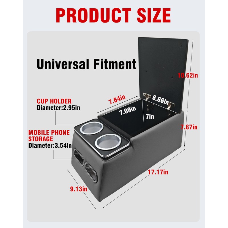 ZQULOYO Center Console Organizer with Cup Holder& Phone Holder for