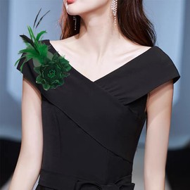 JKQBUX Multi-function Feather Flower Brooch Pins & Hair Clips for Women Girls Corsage Brooch Party Ceremony Accessories Dance Banquet Pins Headdress