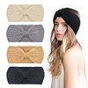 DRESHOW 4 Pack Crochet Knit Turban Headband Warm Bulky Crocheted