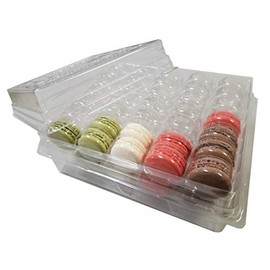 Pastry Chef's Boutique French Macaron Complete Storage Freezer Boxe - Large Storage Box and 4 Macarons Trays - Stores 70 macarons - 2 Sets