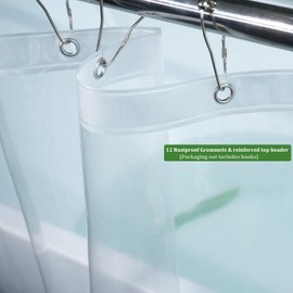 Tonnali Short Shower Curtain Liner 60 inches Length, Heavy Duty Weighted Thick PEVA Clear Shower Liner with 3 Magnets,Transparent Plastic Shower Curtain for Bathroom(71" W X 60" H)