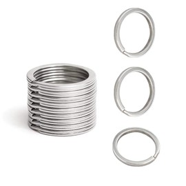 Wayliea 12 Pack Keychain Split Rings, Stainless Steel Flat Keyrings,Rustproof Metal Key Chain Rings for DIY Craft Attachment Dog Tag Home Car Keys (1.18 inch/30mm,Silver)
