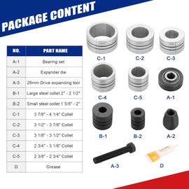 NYXOVA Exhaust Pipe Expander Stretcher Tool Set 1-5/8 to 4-1/4 Inches, 28mm Muffler Pipe Spreader Automotive Car Tool Kit for Tail Pipe Tube with Storage Case