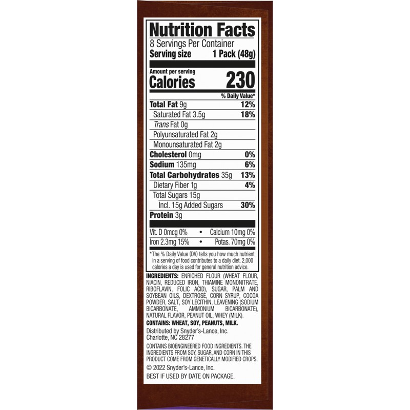 Lance Sandwich Cookies, Nekot Fudge, 8 Count Box