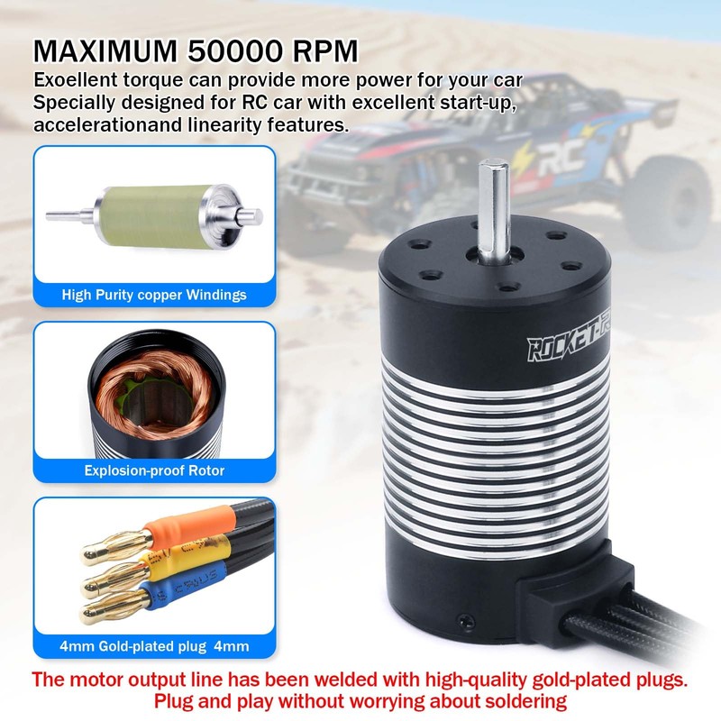 Surpass 3660 1750kv brushless Motor 4 Pole for 1/10 RC