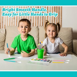 YGAOHF 6PCS Kids Paint Brushes Set - Assorted Colorful Small Paint Brushes for Kids, Easy to Clean & Hold Toddler Paint Brush for Acrylic, Oil, Watercolor, Washable Paint