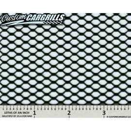 CCG 12"x48" Small Hexagon Grill Mesh Sheet - Gloss Black