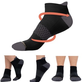 Calcetines de compresión de cobre para mujeres y hombres, Powerknit - Calcetines de compresión para correr, ciclismo y alivio del dolor, Negro -, Talla única