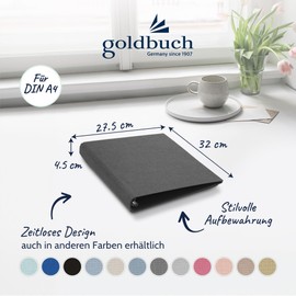 goldbuch Bella Vista 37725 Photo Ring Binder, Photo Album 26 x 32 cm, Linen Photo Book Folder, Photo Folder for DIY and Filling, DIN A4 Format, Ideal for Travel and Holidays, Grey