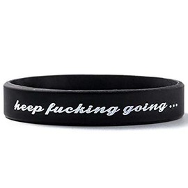 Jude Jewelers Pulsera inspiradora de silicona de grado médico, con texto en inglés "Keep Fucking Going"