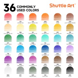 Shuttle Art Colored Pencils, Set of 36 Colors, Blue, Color Pen, Sea Color, Perfect for Ocean Scenery, Adult Coloring, Illustration, Design, Sketching, Doodling, Case Included, For Kids, Beginners, Kindergarten Entrance Celebrations, Gift