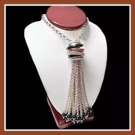 Brighton Neptune's Rings tassel necklace BLACK/MULTI ADJUSTABLE LENGTH NWT $138