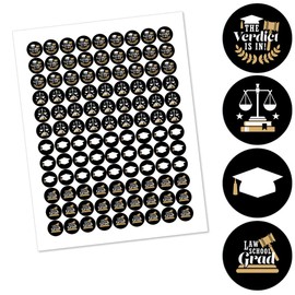 Big Dot of Happiness Law School Grad - Future Lawyer Graduation Party Round Candy Sticker Favors - Labels Fit Chocolate Candy (1 Sheet of 108)