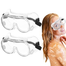 2 Pack Adjustable Shower Goggles, Eyelash and Eyebrow Protector Goggles, Eye Shield after Cataract Surgery for Eyelash Extensions, Microblading Aftercare, and Cataract Surgery Recovery (Black Straps)