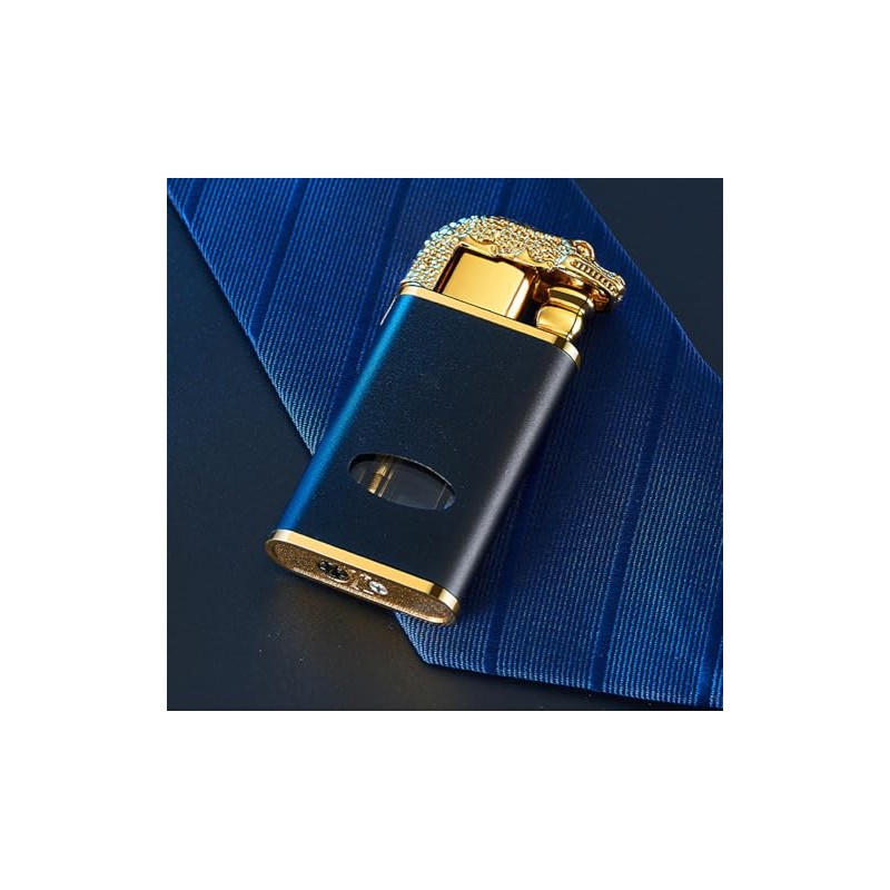 Magic Dual Flame Crocodile Lighter, 2 Jet Flame Torch Lighter,