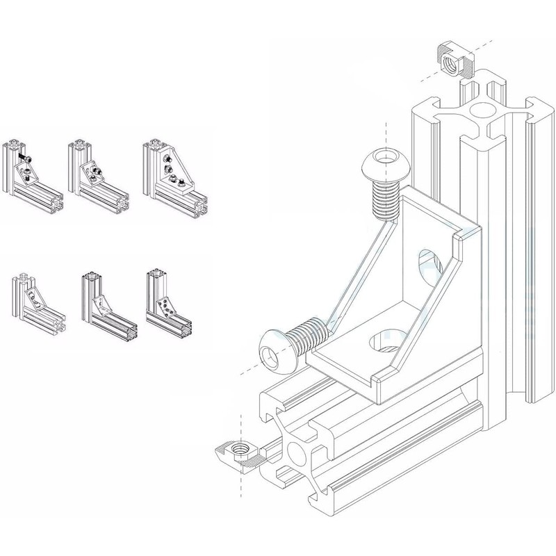 VICHSAMWY Pack of 20 Mounting Material Angle, Aluminium Profile 20