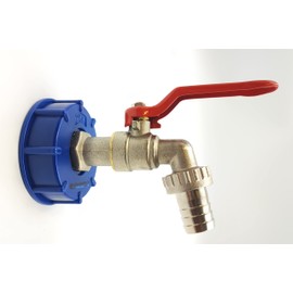 Schlauchmeister24 IBC Outlet Tap 3/4 Inch for IBC Tank 600/1000L Coarse Thread S60 x 6 Matt Chrome-Plated Professional Quality