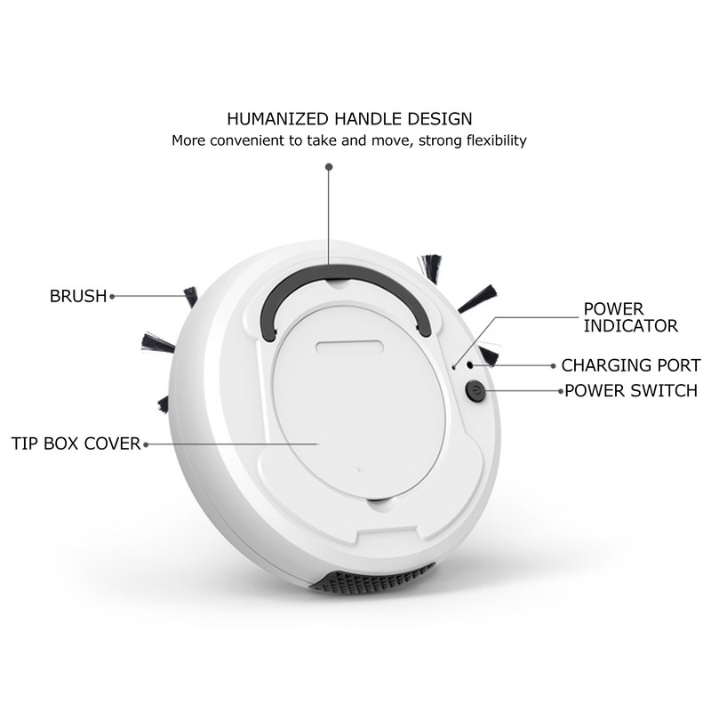 Intelligent Sweeping Robot 3-in-1 USB Robotic Vacuum Cleaner Home Cleaning