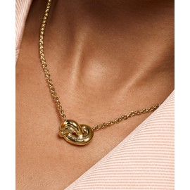Olivia Burton Women's Stud Earrings and Necklace for Pendant Collection Lover's Knot Stainless Steel in Yellow Gold, One size, stainless steel, No Gemstone