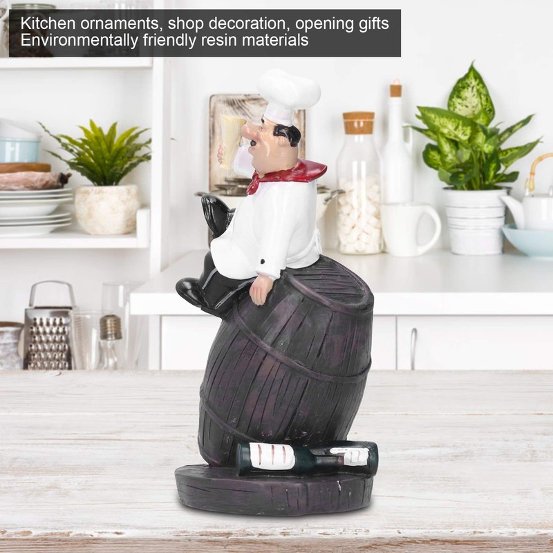 Jwthee Resin Chef Statue, Italian Chef Figurines Fat Chef Kitchen