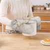 Oven Mitts and Pot Holders Marble Gray Gold White Silicone