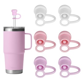 ZIZAISM 6Pcs Adjustable Straw Cover Cap for Yeti Rambler Tumbler Cup 25oz, 26oz, 30oz, 35oz, 42oz, Silicone Straw Topper for Yeti, Reusable, BPA Free, Dishwasher safe