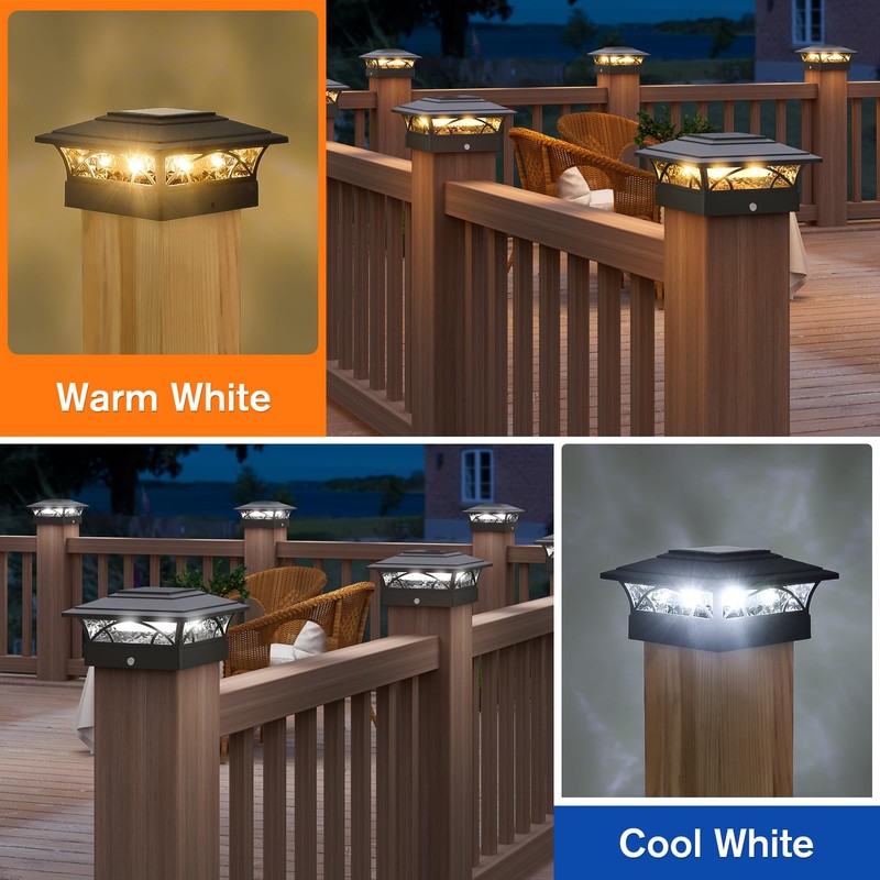 APONUO Solar Post Cap Lights 12 Pack - 4x4 5x5