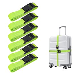 Hiziwimi 6 Packs Green Buckle Luggage Straps, 6Pcs Luggage Nylon Straps with Quick Release Buckle Strap Utility for Travel Packing Outdoorsports