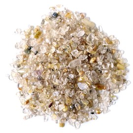 Gold Stone Gold Rutilated Quartz Needle Crystal Ruffled Stone, 3.5 oz (100 g), Natural Stone, Power Stone, Stone