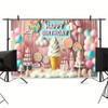 BlissYard Happy Birthday Banner 71x43 Inch Candy Birthday Banner Cotton