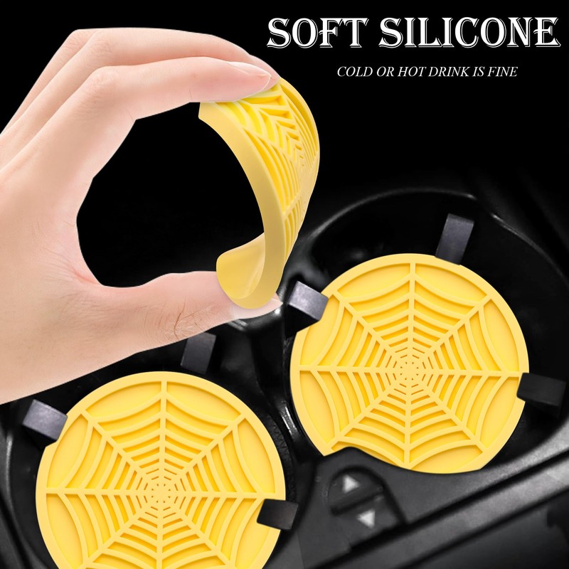 MEAJOO 4PCS Car Cup Holder Coasters, 2.75 Inch Universal Non-Slip