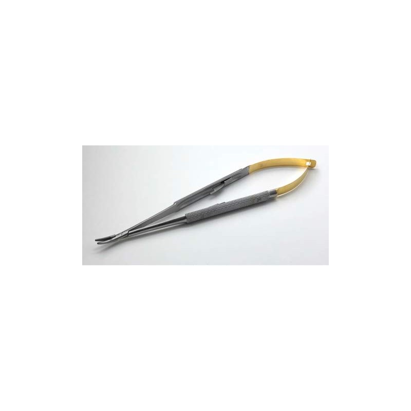 ロック付きカストロベジョ持針器曲）眼科用形成手術用歯科用マイコロ持針器約14cm Castroveijo Needle Holder