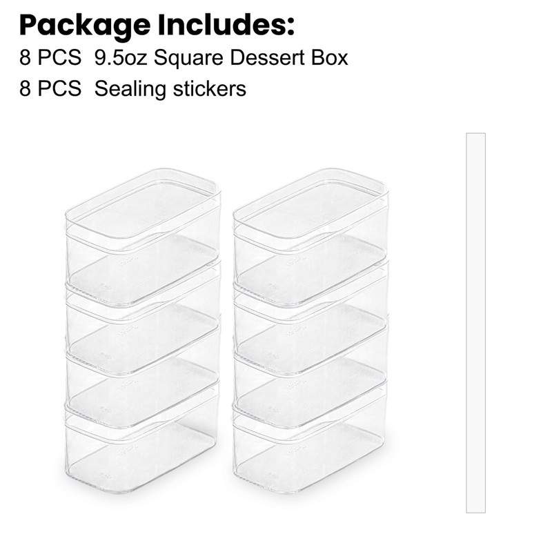 Plastic Dessert Cups with Lids and Sporks,Stickers,Tiramisu Containers,Cookie Containers,Clear Food