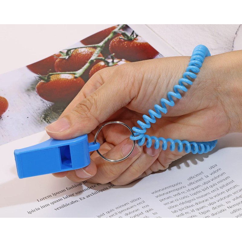 Sport Whistle with Bracelet 6pcs Loud Clear Plastic Whistles with