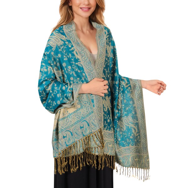MUQU Women Pashmina Shawls and Wraps Scarf Soft Silky Reversible