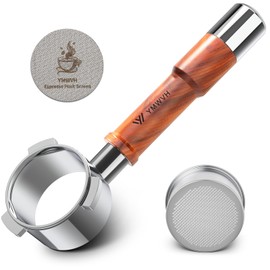 54 mm Bottomless Portafilter with 3 Ears, Espresso Bottomless Portafilter Fits Breville Barista Series BES870/878/880 Machine & Solis Barista Machines, with Puck Screen & Filter Basket, Walnut Handle