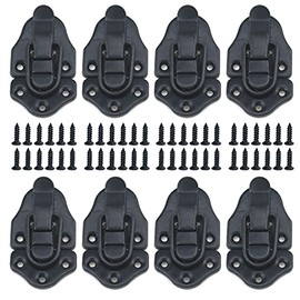 Geesatis 8 Pcs Metal Box Hasp Lock Toggle Latch Catch Decorative Hasp BoxLatch Hasps for Jewelry Wooden Case Boxes, with Mounting Screws, Black
