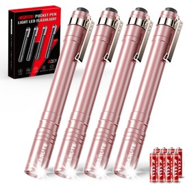 GEARLITE Torch, Mini LED Small Torch, IPX4 Waterproof Pen Torch, Handheld Torch Small, Pen Lamp Perfect for Inspection, Work, Repair, Home, Emergencies - Pink